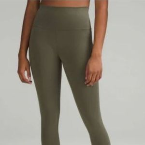 NWT lululemon Wunder Train HR Tight 25"  Army Green